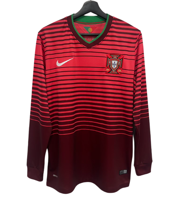 2014 Mens Retro Portugal  home red  Long sleeve Jersey