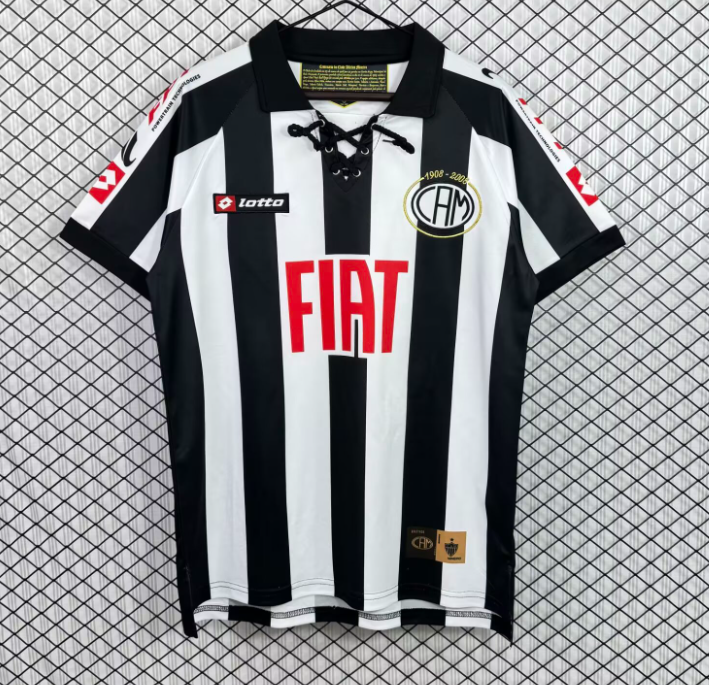2008 Mens  Atletico Mineiro Home black Retro soccer Jersey