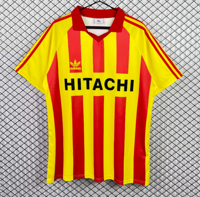 1991-92 Mens Lecce home Retro red yellow Soccer Jersey