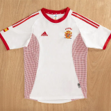 2002 Mens Spain away Retro white soccer Jersey