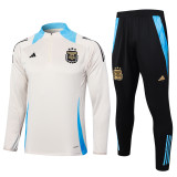 2024-25 Mens Argentina beige Half pull Training suit  B811#