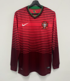 2014 Mens Retro Portugal  home red  Long sleeve Jersey