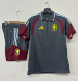 2026-27 Mens Aston Villa grey Polo Training Short Suit