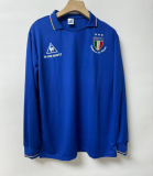 1982 Mens Italy Home Retro blue Long Sleeve Soccer Jersey