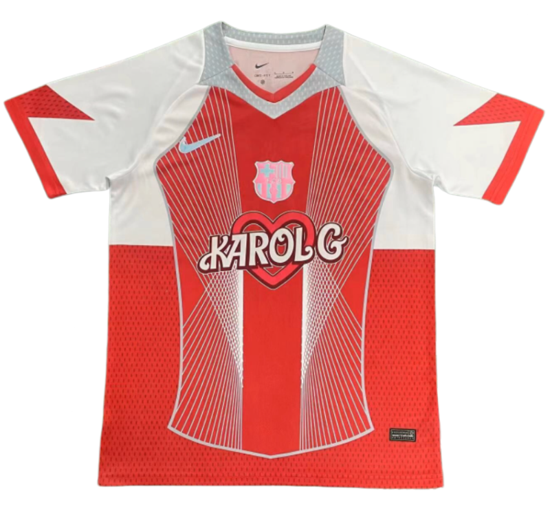 2026-27 Barcelona × Karol G red Co-branded Edition T-shirt