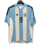 2002 Argentina home BATISTUTA  9# blue white Retro Soccer Jersey