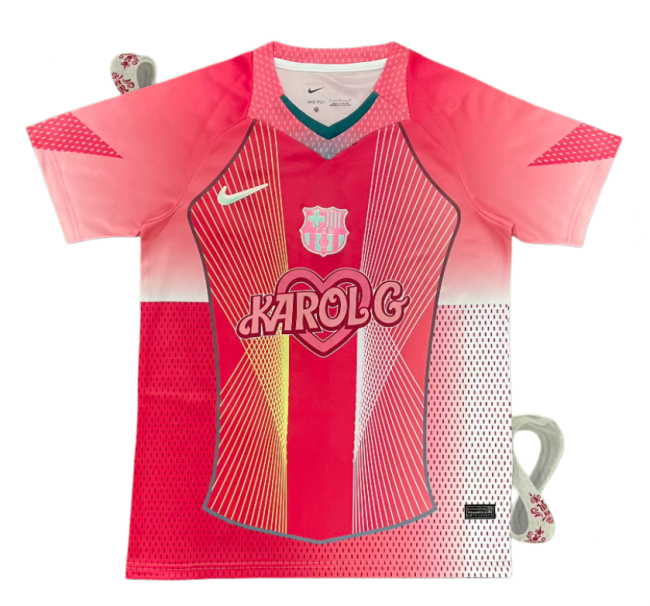 2026-27 Barcelona × Karol G pink Co-branded Edition T-shirt