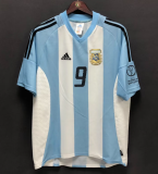 2002 Argentina home BATISTUTA  9# blue white Retro Soccer Jersey