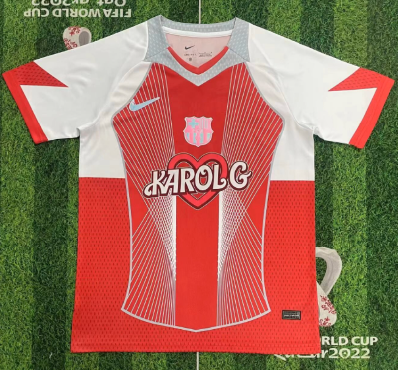 2026-27 Barcelona × Karol G red Co-branded Edition T-shirt