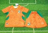 2026-27 Kids Ivory Coast  home Orange soccer Jersey