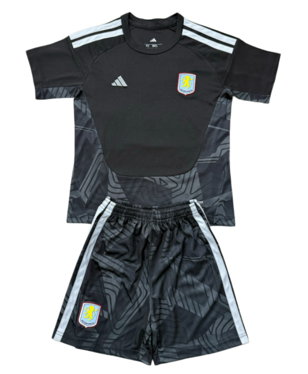 2026-27 Kids  Aston Villa goalkeeper black soccer Jersey