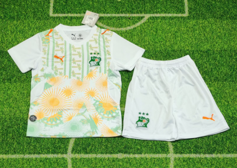 2026-27 Kids Ivory Coast  away white soccer Jersey