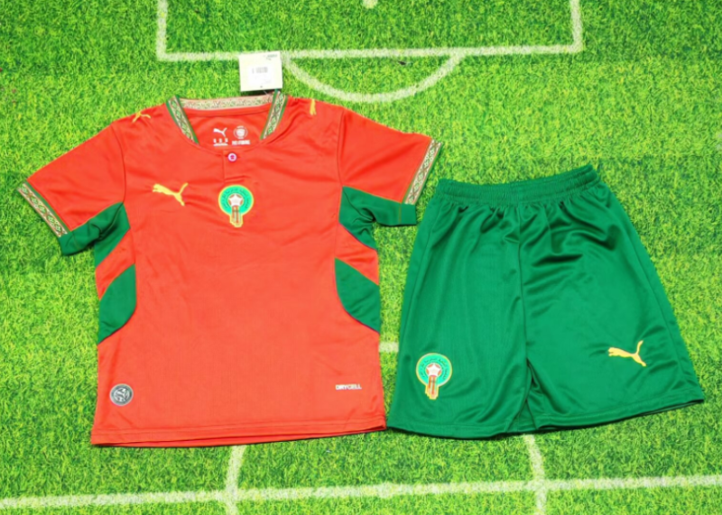 2026-27 Kids Morocco home red Soccer Jersey