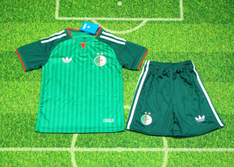 2026-27 Kids Algeria away green soccer Jersey
