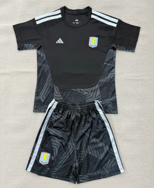 2026-27 Kids  Aston Villa goalkeeper black soccer Jersey