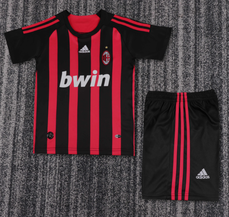 2008-09 Kids AC Home  Retro Soccer Jersey