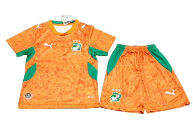 2026-27 Kids Ivory Coast  home Orange soccer Jersey