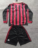 2009-10 Kids AC Home  Retro Long Sleeve Soccer Jersey
