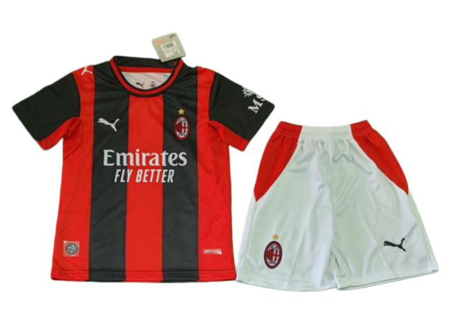 2026-27 Kids AC Milan home red black Soccer Jersey
