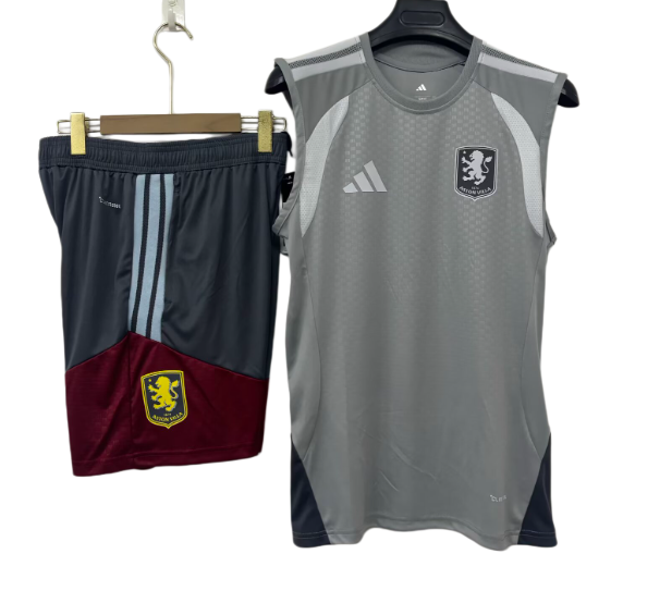 2026-27 Mens Aston Villa  grey vest short training suit