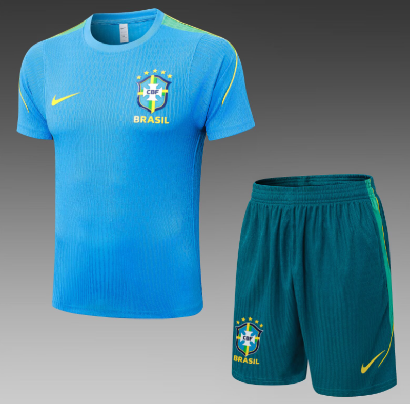 2026-27 Mens Brazil  Player version lake blue Short training suit