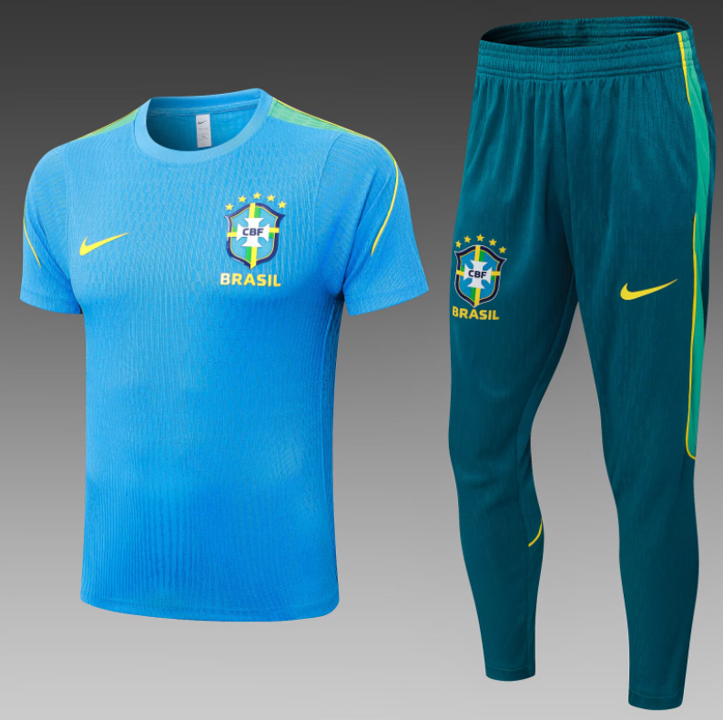 2026-27 Mens Brazil  Player version lake blue Short training suit