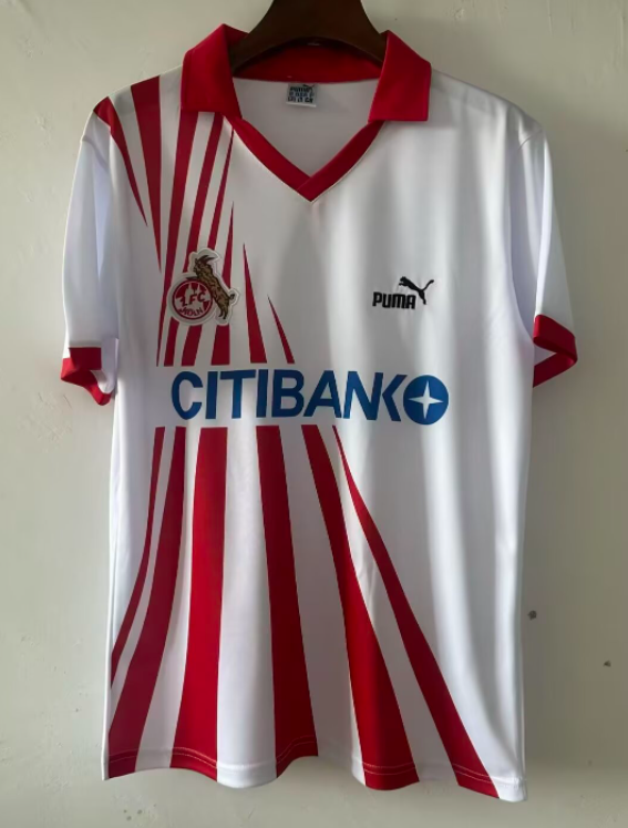 1990 Mens FC Koln home white Retro soccer jersey