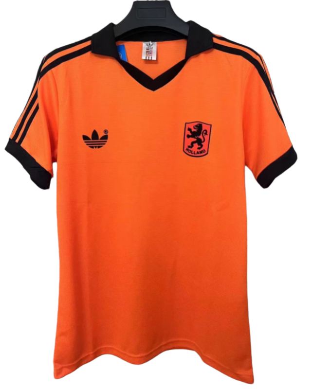 1980 Mens Netherlands Home Retro orange Soccer Jersey