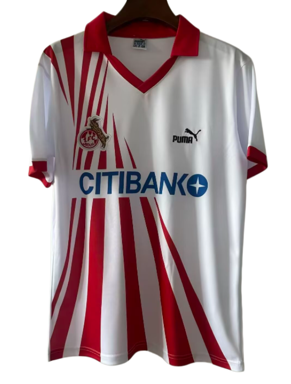 1990 Mens FC Koln home white Retro soccer jersey