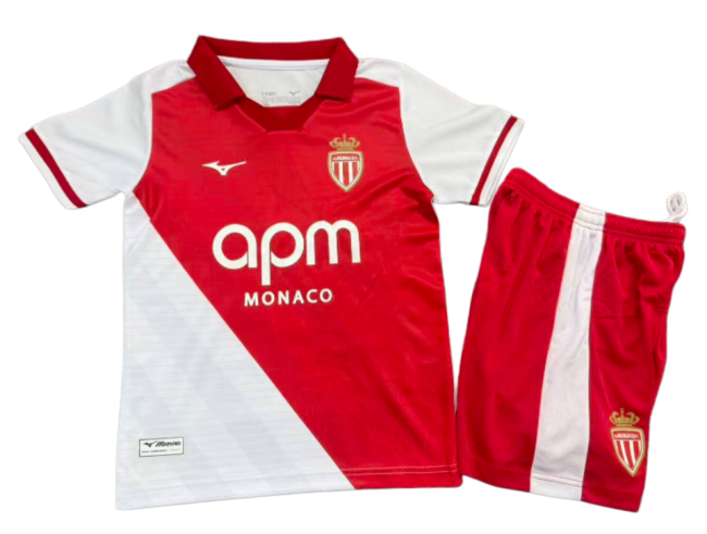 2026-27 Kids AS Monaco  home red soccer Jersey