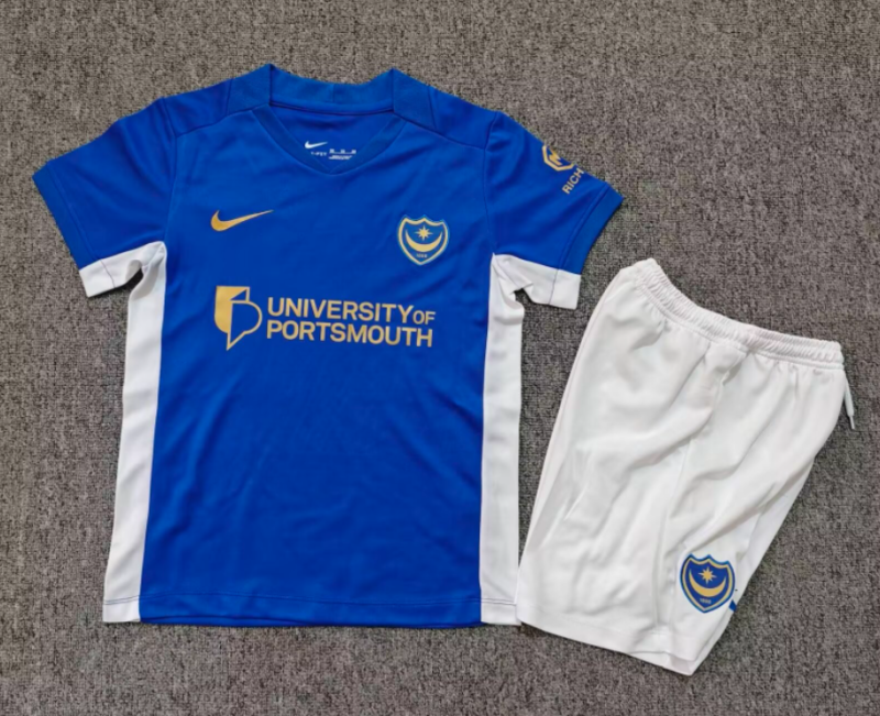 2026-27 Kids  Portsmouth Home blue Fans Soccer Jersey