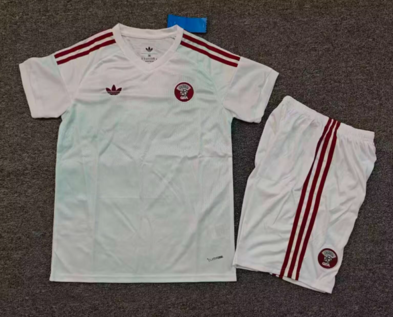 2026-27 Kids Qatar away white Soccer Jersey