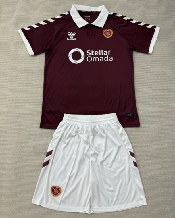 2026-27 Kids Heart Home burgundy  Soccer Jersey