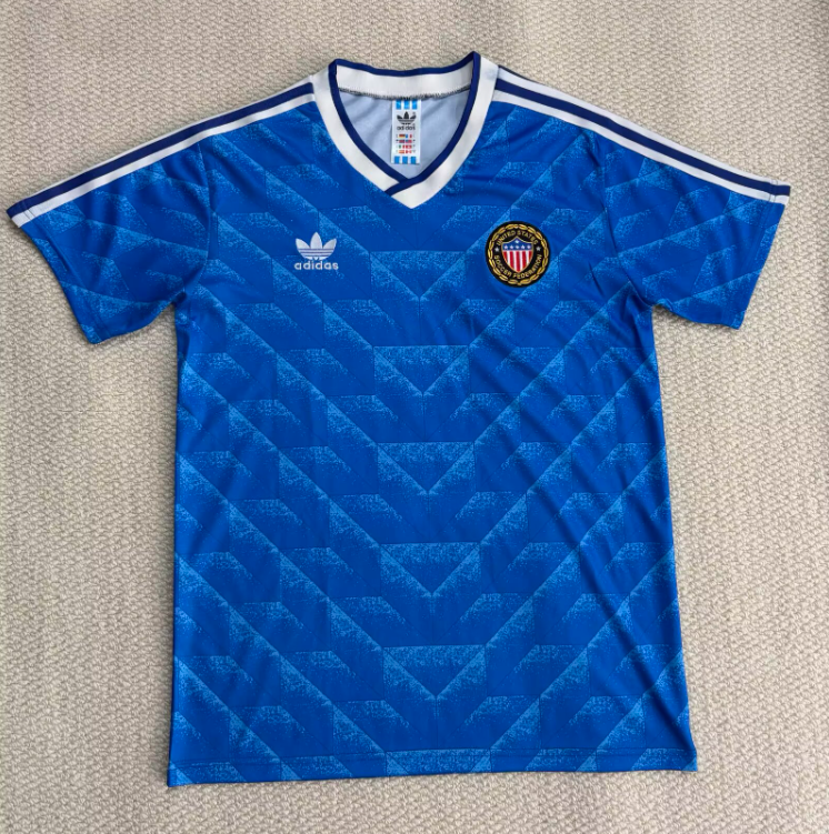 1988 USA  Away Retro blue Soccer Jersey