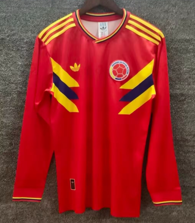 2019 Colombia away red Long Sleeve Retro Soccer Jersey