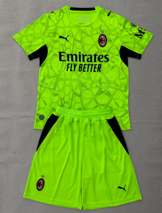 2026-27 Kids AC Milan goalkeeper green  Soccer Jersey