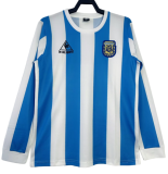 1986 Argentina home Retro  Long Sleeve Soccer Jersey