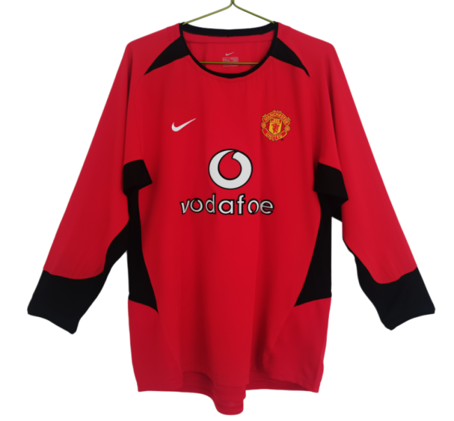 2002-04 Manchester United Home Long Sleeve Retro Soccer Jersey