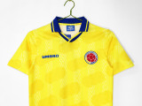 1995 Colombia Home Retro yellow Soccer Jersey