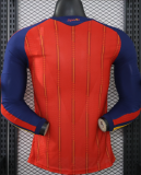 2026-27 Mens Spain home Player version Long Sleeve soccer Jersey (Have two star ⭐⭐）