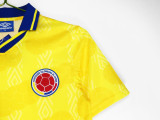 1995 Colombia Home Retro yellow Soccer Jersey