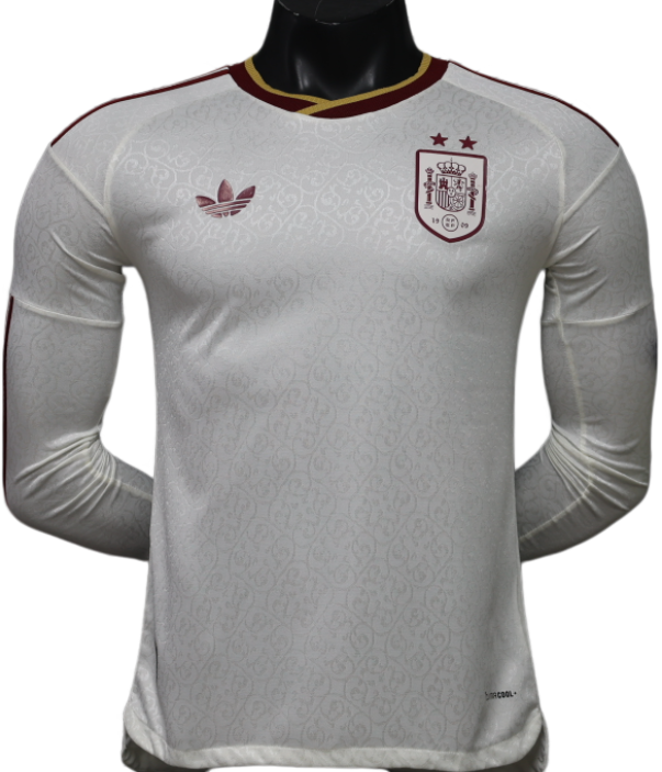 2026-27 Mens Spain away Player version Long Sleeve soccer Jersey (Have two star ⭐⭐）