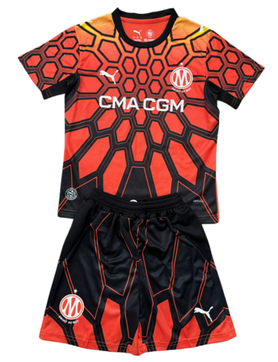 2026-27 Kids Marseille goalkeeper orange soccer jersey