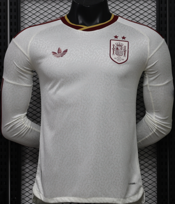 2026-27 Mens Spain away Player version Long Sleeve soccer Jersey (Have two star ⭐⭐）