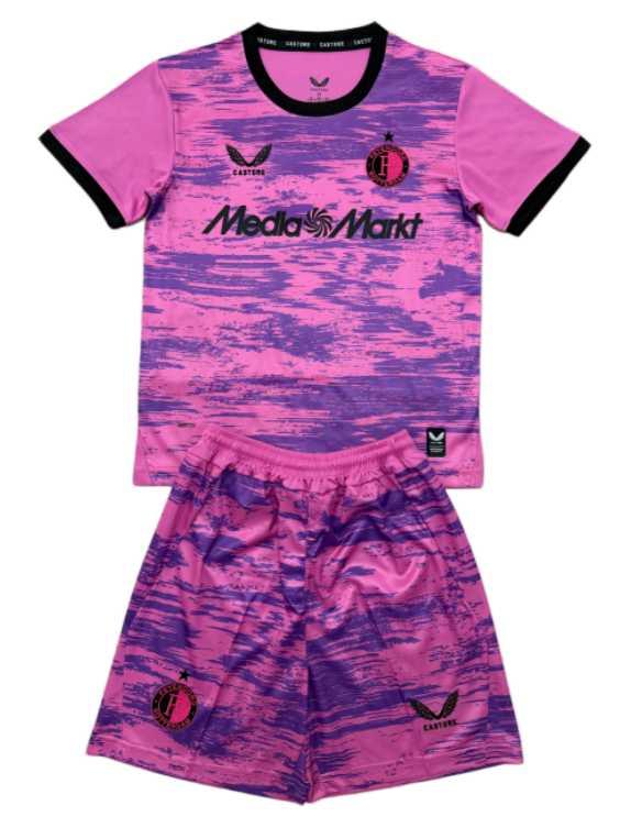 2026-27 Kids Feyenoord pink goalkeeper Soccer Jersey