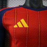 2026-27 Mens Spain home Player version Long Sleeve soccer Jersey (Have two star ⭐⭐）
