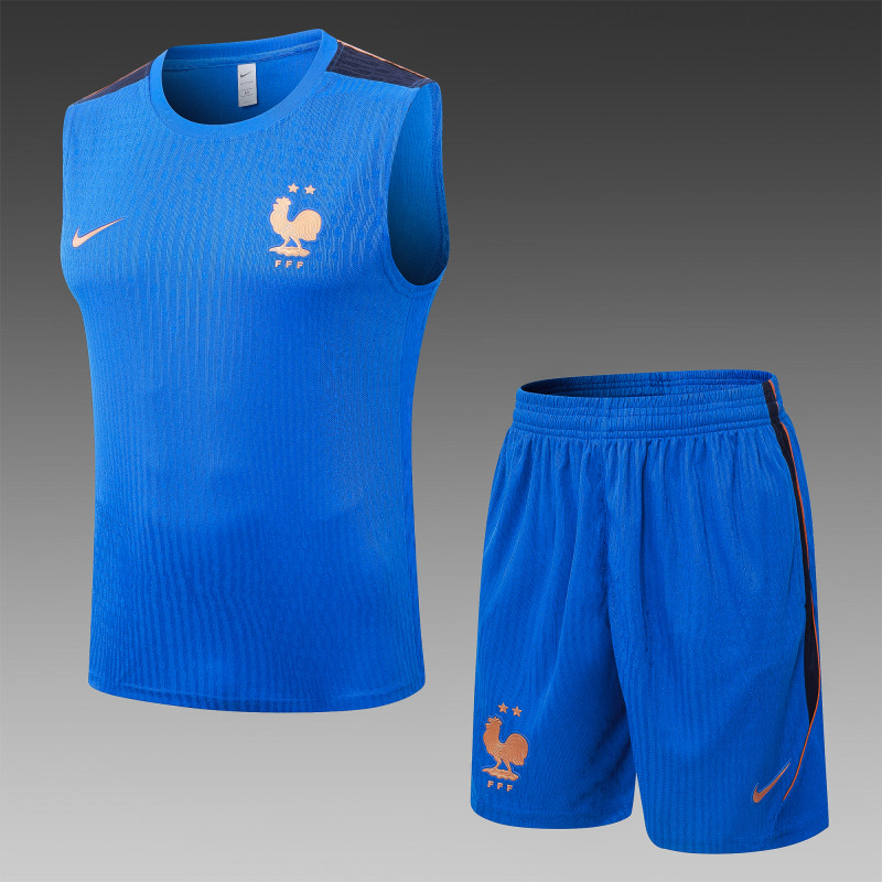 2026-27 Mens France Blue vest Player version Short training suit