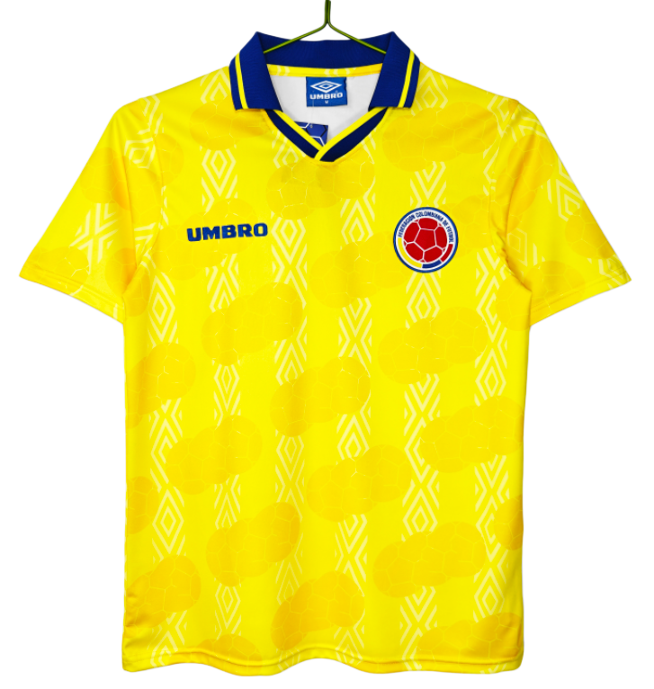 1995 Colombia Home Retro yellow Soccer Jersey