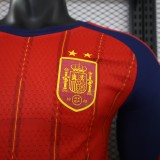 2026-27 Mens Spain home Player version Long Sleeve soccer Jersey (Have two star ⭐⭐）