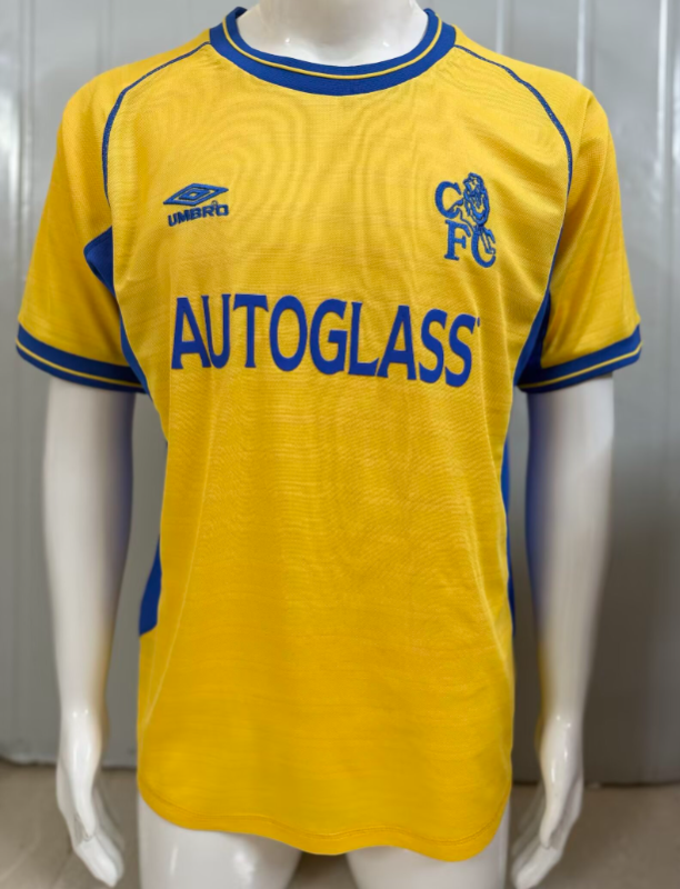 2000-02 Mens Chelsea Retro yellow soccer Jersey